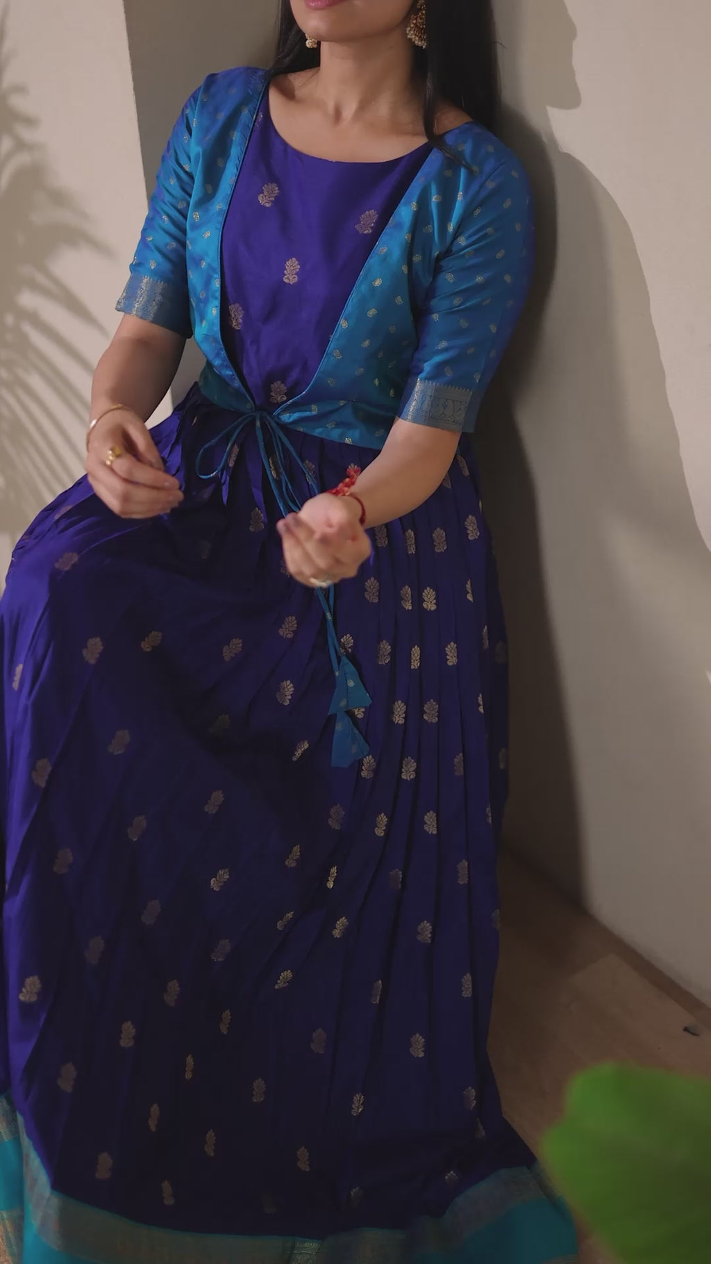 Rangrez Contrast Silk Gown